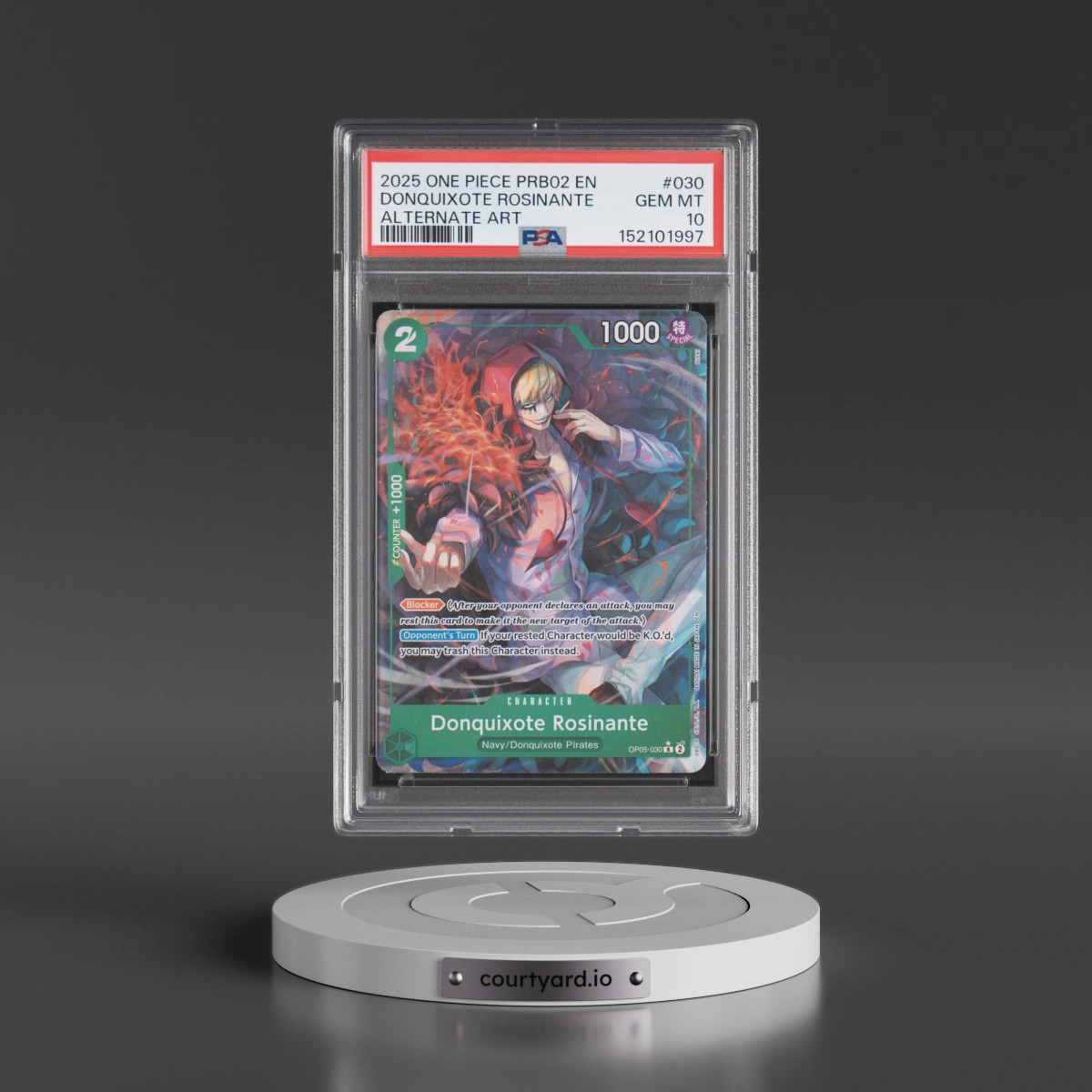 2025 One Piece PRB02-Premium Booster -One Piece Card the Best- Vol.2 #030 Donquixote Rosinante - Alternate Art (PSA 10 GEM MINT)