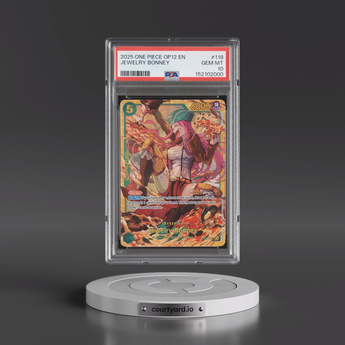 2025 One Piece OP12-Legacy of the Master #118 Jewelry Bonney (PSA 10 GEM MINT)