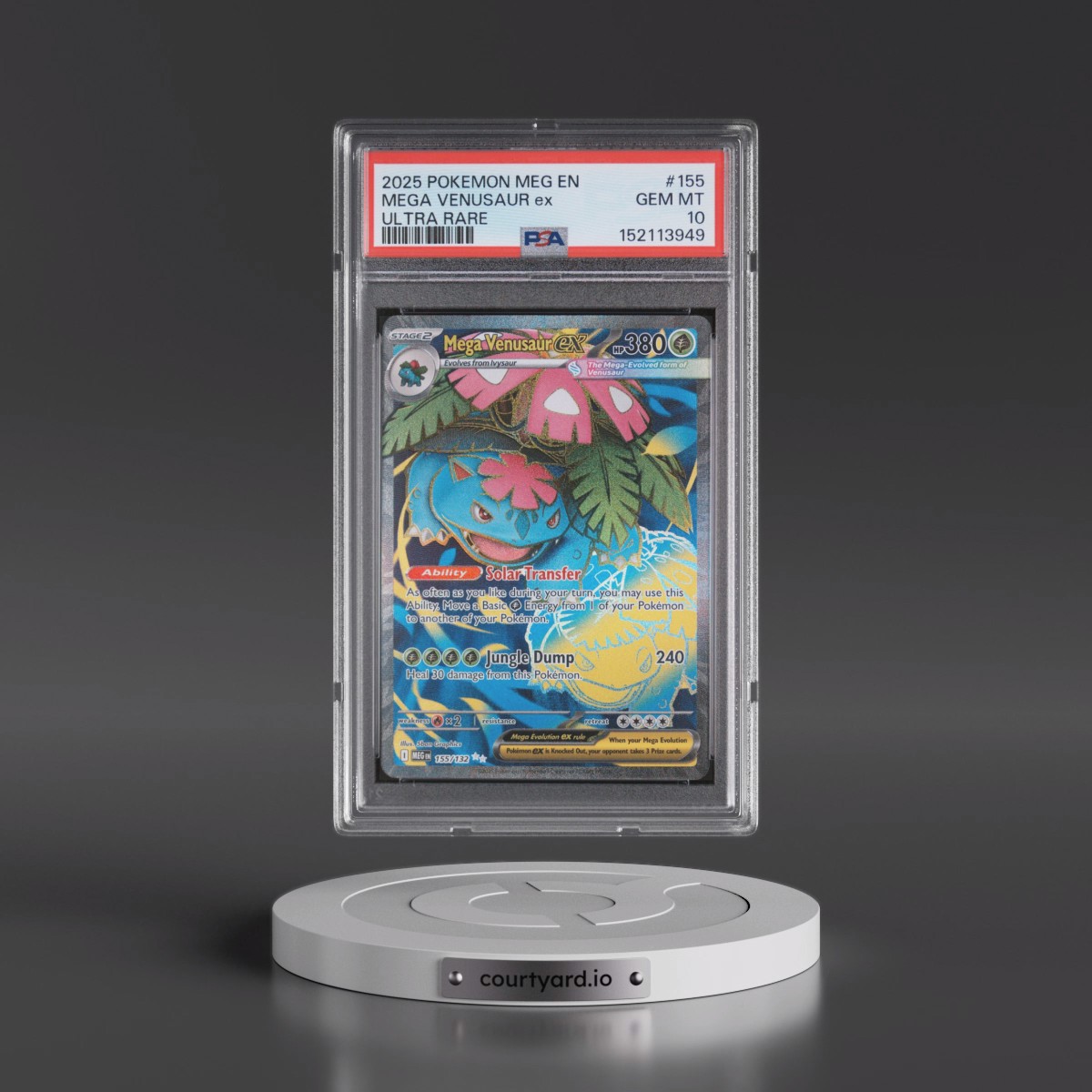 2025 Pokémon Meg EN-Mega Evolution #155 Mega Venusaur EX - Holo Ultra Rare (PSA 10 GEM MINT)