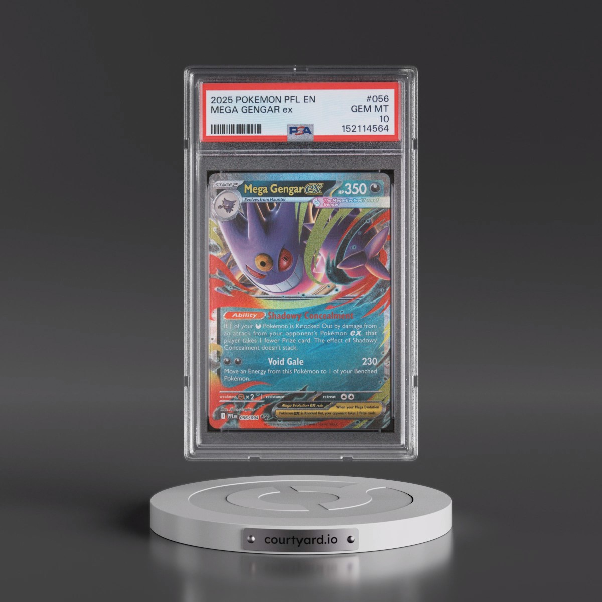 2025 Pokémon Pfl EN-Phantasmal Flames #056 Mega Gengar EX - Holo (PSA 10 GEM MINT)