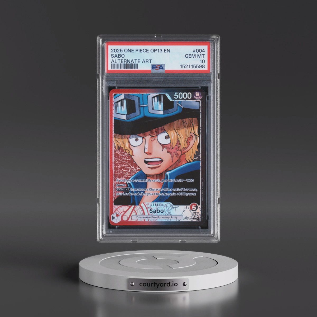 2025 One Piece OP13-Carrying on His Will Sabo - Alternate Art #004 PSA 10