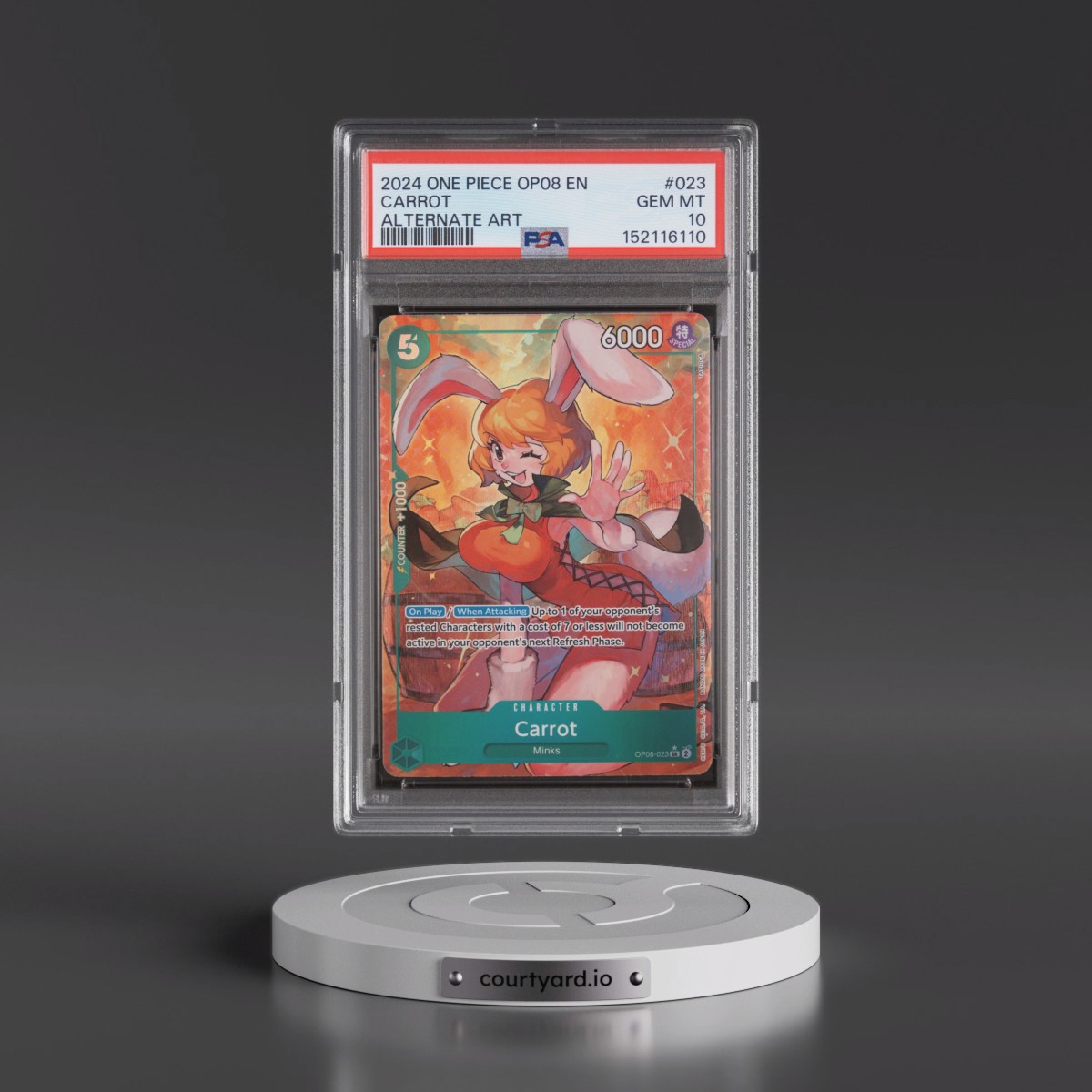 2024 One Piece OP08-Two Legends #023 Carrot - Alternate Art (PSA 10 GEM MINT)