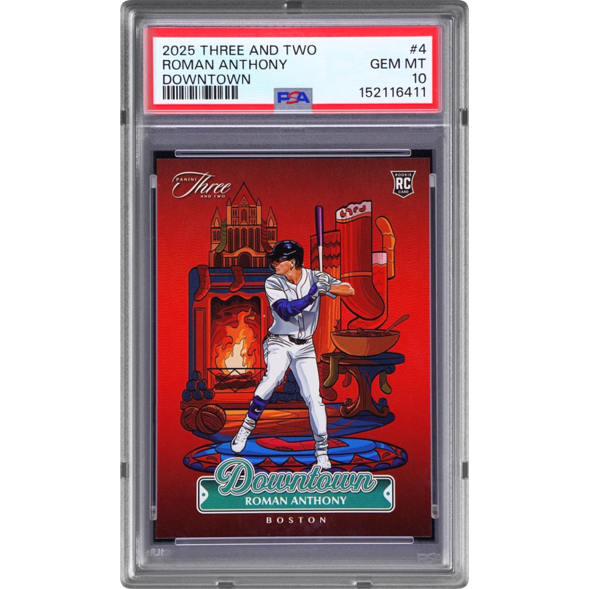 2025 Panini Three and Two Downtown #4 Roman Anthony (PSA 10 GEM MINT)