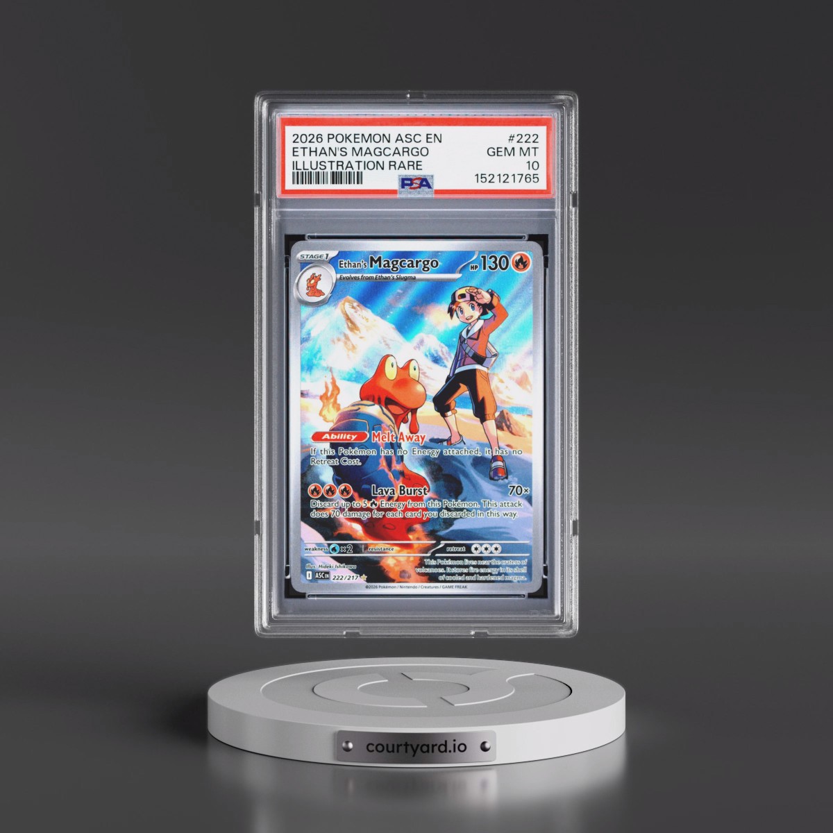 2026 Pokémon Asc EN-Ascended Heroes #222 Ethan's Magcargo - Illustration Rare (PSA 10 GEM MINT)