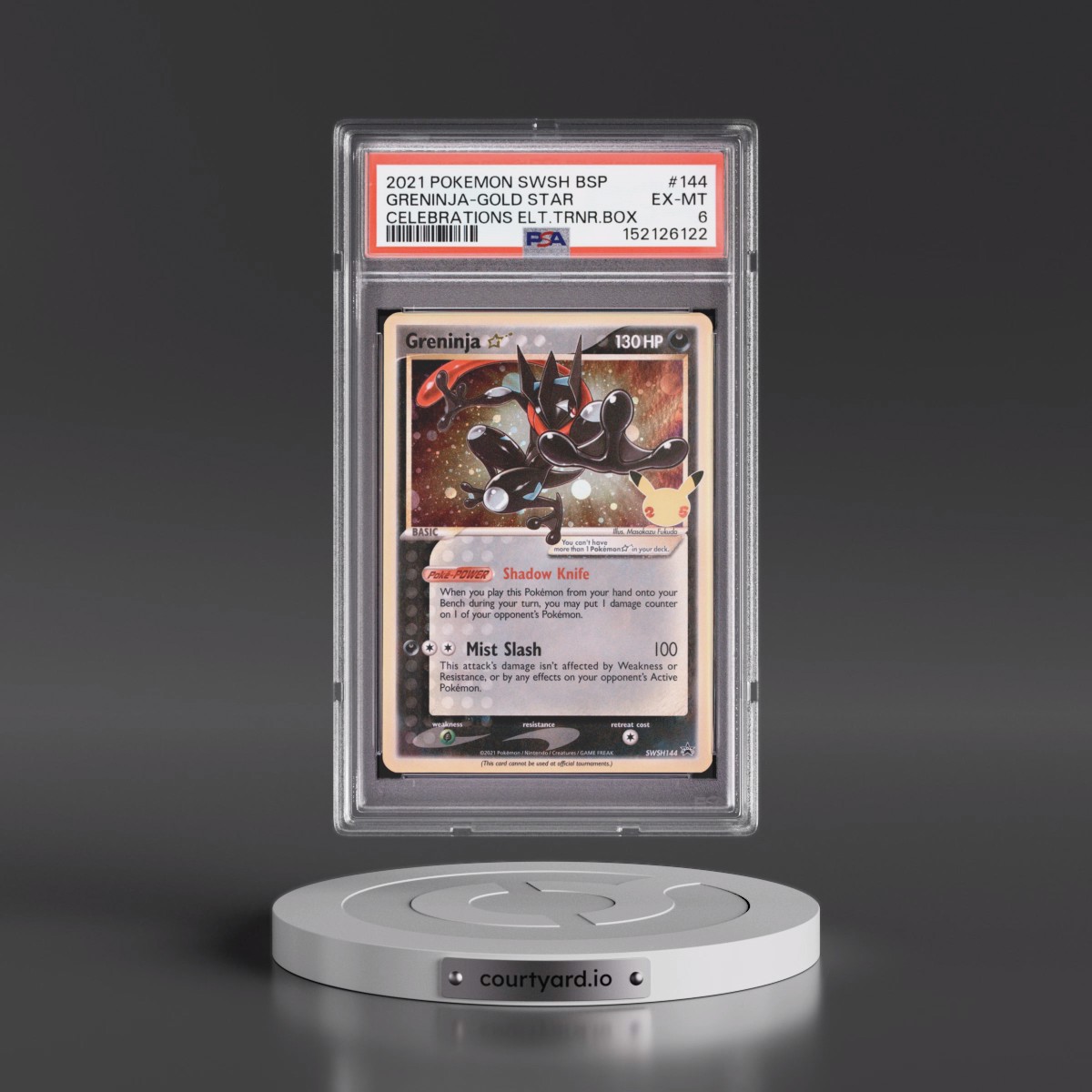 2021 Pokémon Swsh Black Star Promo #144 Greninja-Gold Star - Celebrations Elite Trainer Box (PSA 6 EX-MT)