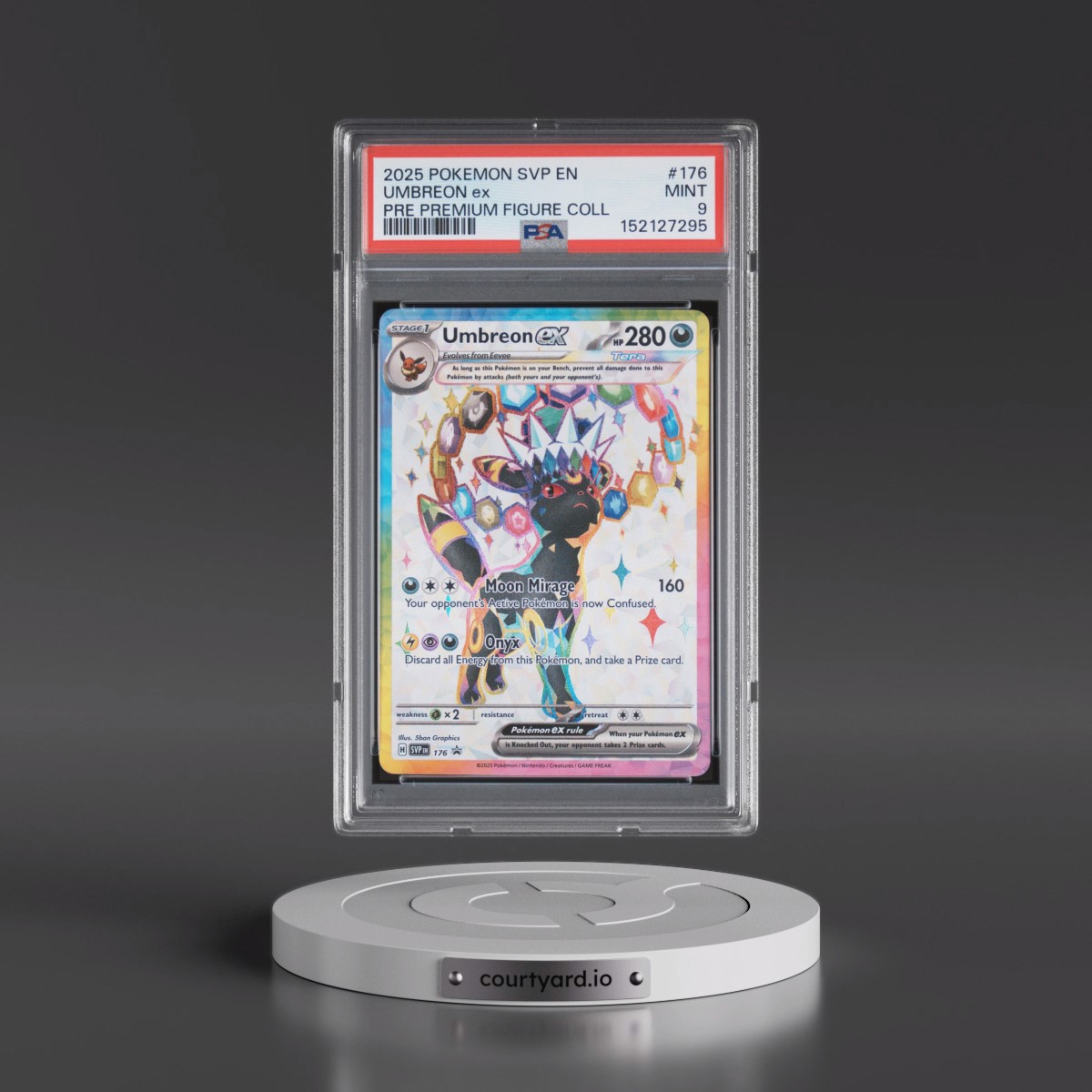 2025 Pokémon Svp EN-SV Black Star Promo #176 Umbreon EX - Holo Prismatic Evolutions Premium Figure Collection (PSA 9 MINT)