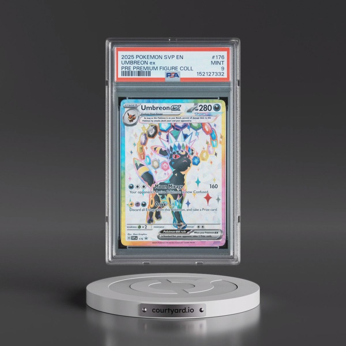 2025 Pokémon Svp EN-SV Black Star Promo #176 Umbreon EX - Holo Prismatic Evolutions Premium Figure Collection (PSA 9 MINT)