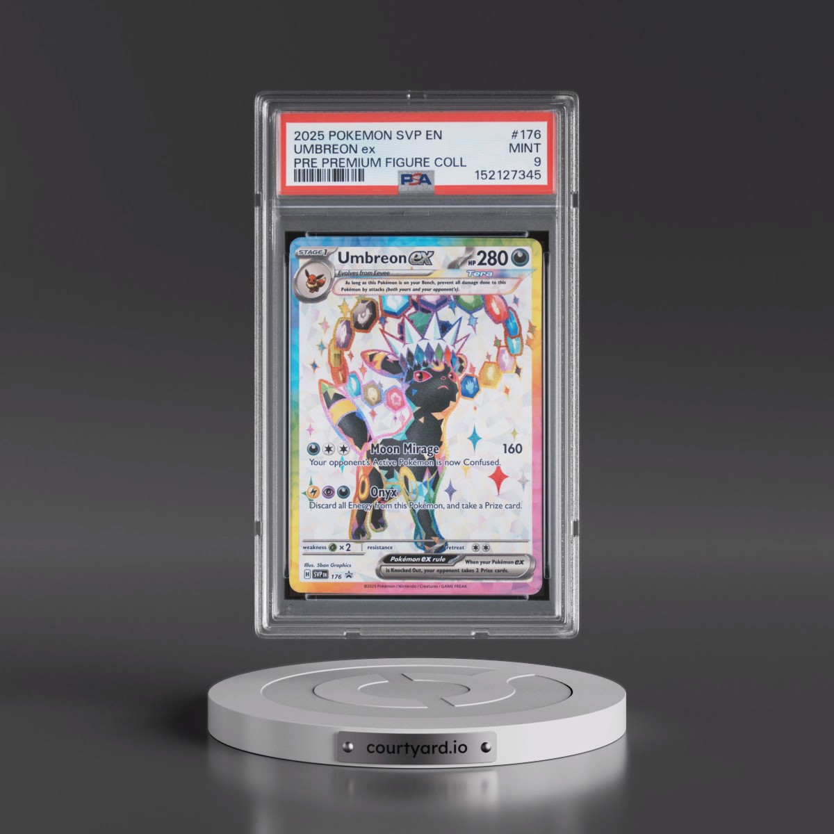 2025 Pokémon Svp EN-SV Black Star Promo #176 Umbreon EX - Holo Prismatic Evolutions Premium Figure Collection (PSA 9 MINT)