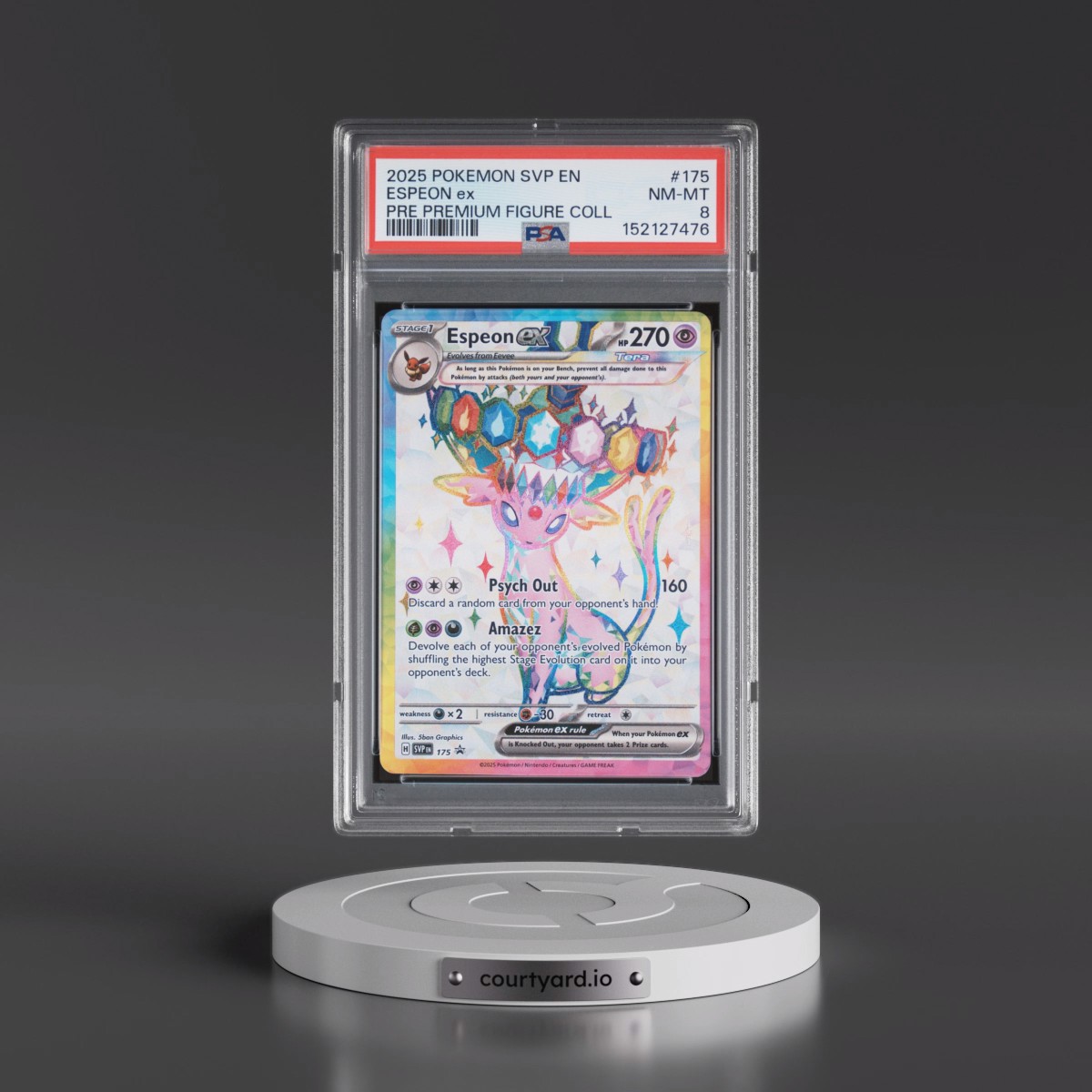 2025 Pokémon Svp EN-SV Black Star Promo #175 Espeon EX - Holo Prismatic Evolutions Premium Figure Collection (PSA 8 NM-MT)