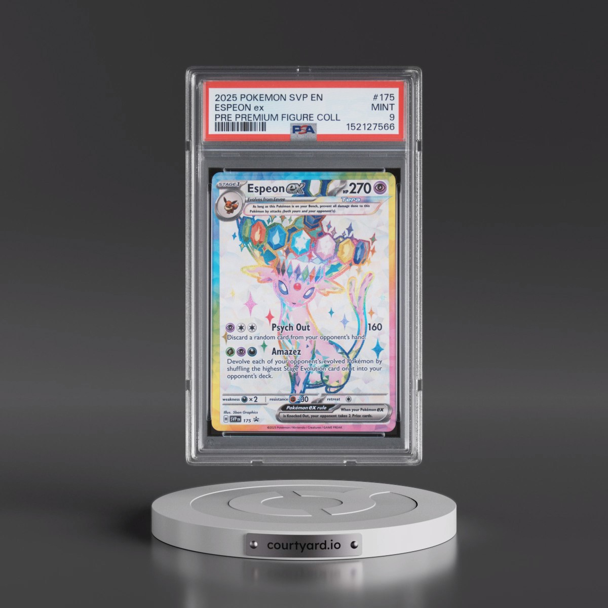 2025 Pokémon Svp EN-SV Black Star Promo #175 Espeon EX - Holo Prismatic Evolutions Premium Figure Collection (PSA 9 MINT)