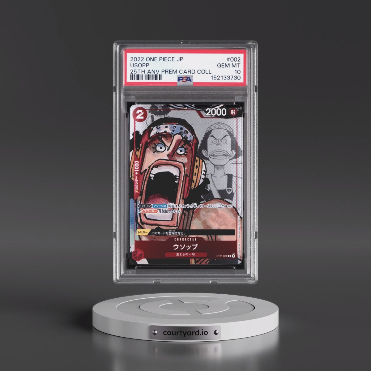 2022 One Piece Japanese 25th Anniversary Premium Card Collection #002 Usopp (PSA 10 GEM MINT)