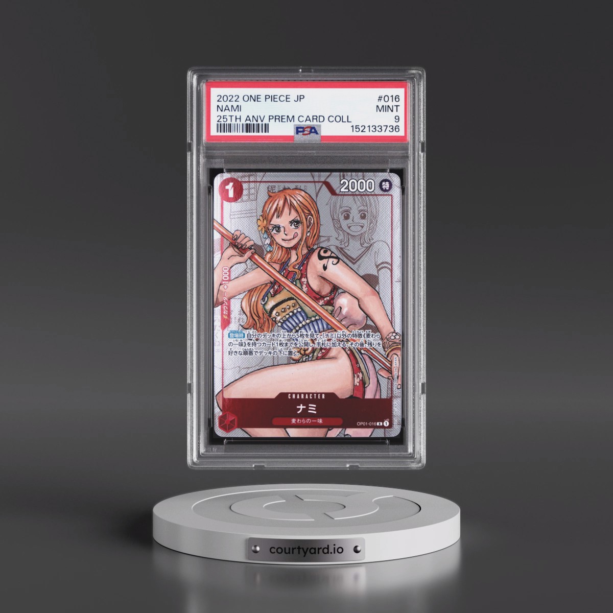 2022 One Piece Japanese 25th Anniversary Premium Card Collection #016 Nami (PSA 9 MINT)