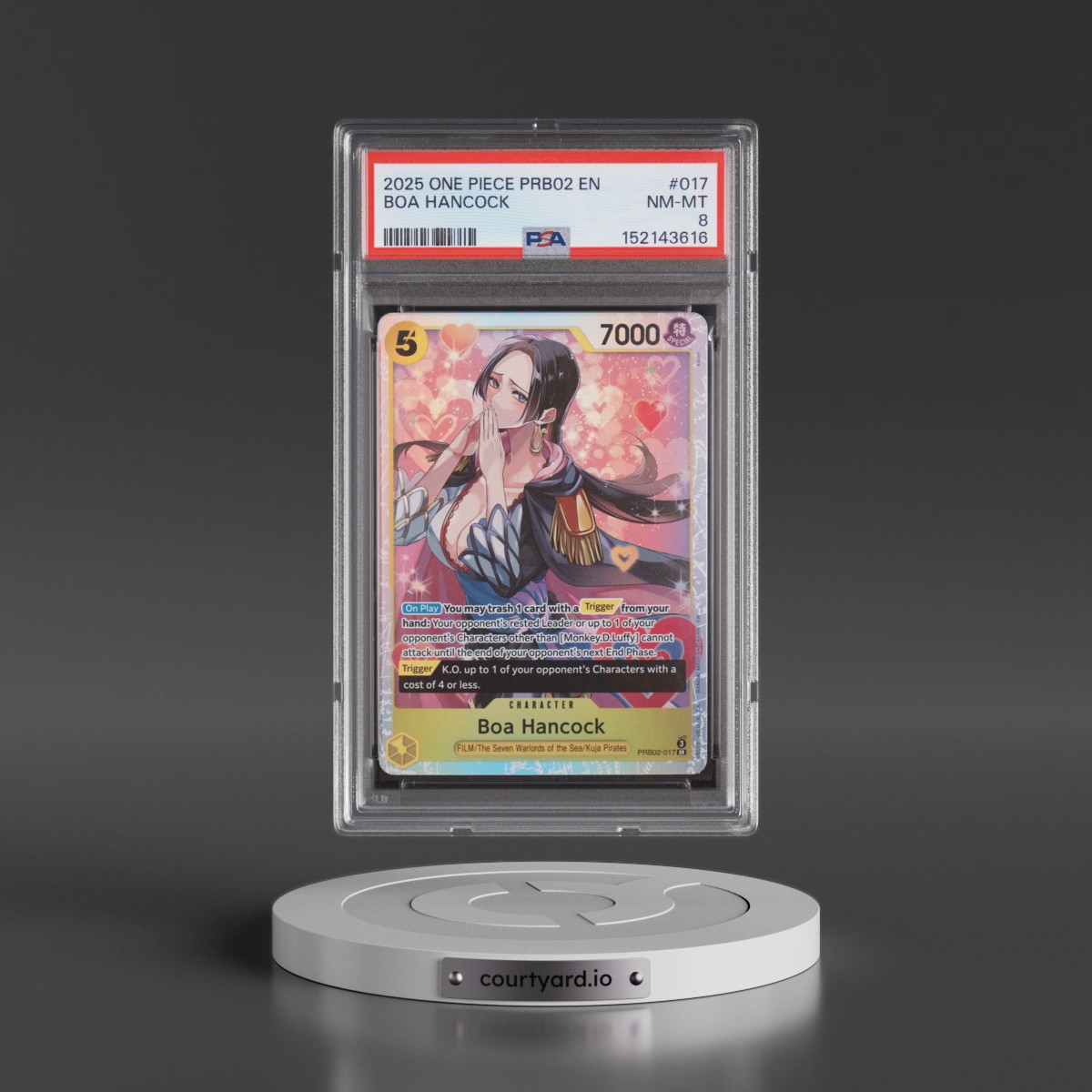 2025 One Piece PRB02-Premium Booster -One Piece Card the Best- Vol.2 #017 Boa Hancock (PSA 8 NM-MT)