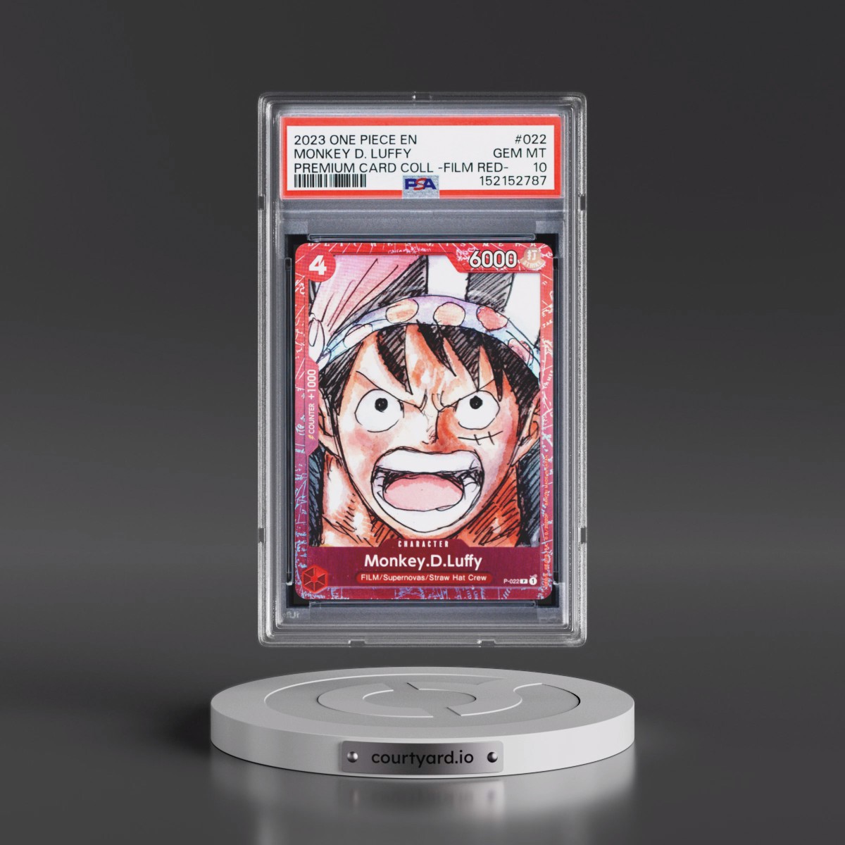 2023 One Piece Premium Card Collection -One Piece Film Red #022 Monkey D. Luffy (PSA 10 GEM MINT)