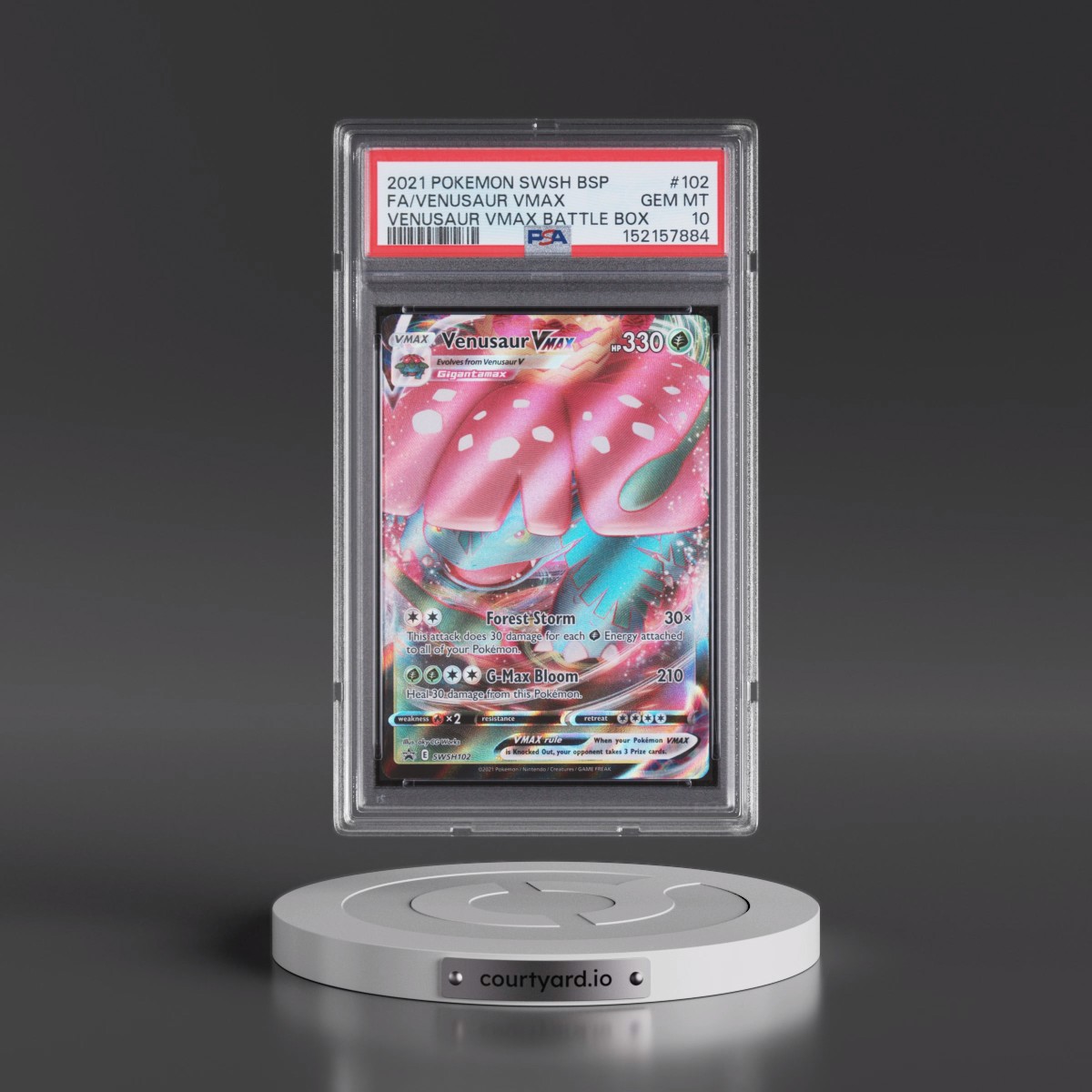 2021 Pokémon Swsh Black Star Promo #102 Venusaur Vmax - Full Art Venusaur Vmax Battle Box (PSA 10 GEM MINT)