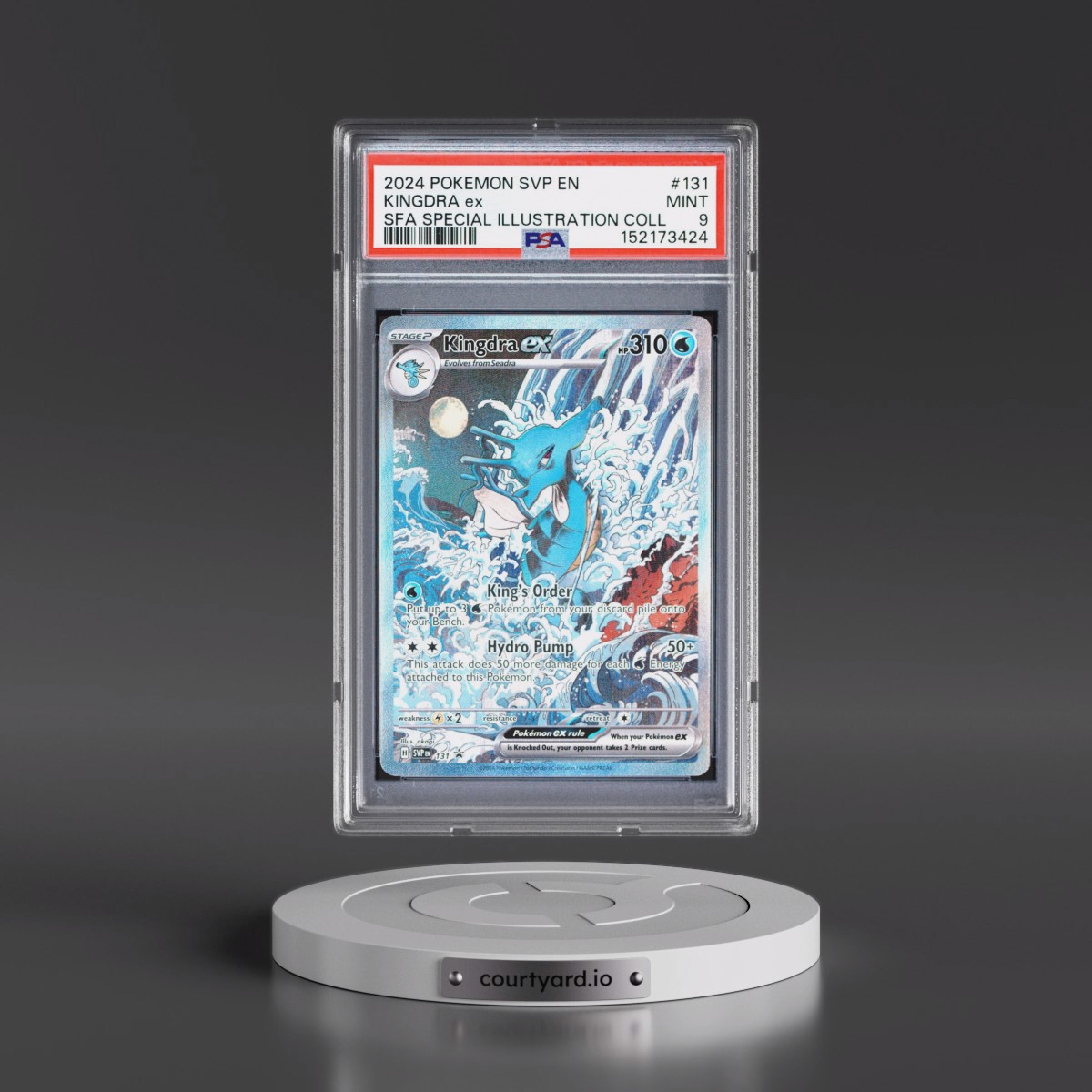2024 Pokémon Svp EN-SV Black Star Promo #131 Kingdra EX - Holo Shrouded Fable Special Illustration Collection (PSA 9 MINT)