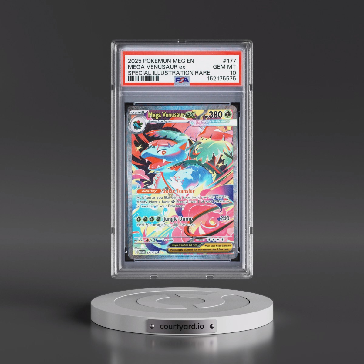 2025 Pokémon Meg EN-Mega Evolution #177 Mega Venusaur EX - Holo Special Illustration Rare (PSA 10 GEM MINT)