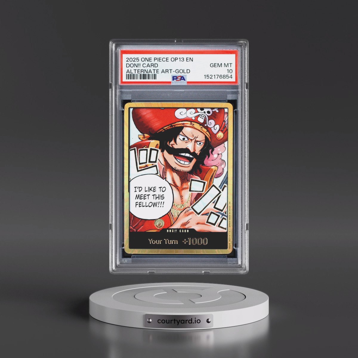 2025 One Piece OP13-Carrying on His Will Don!! Card - Alternate Art-Gold PSA 10
