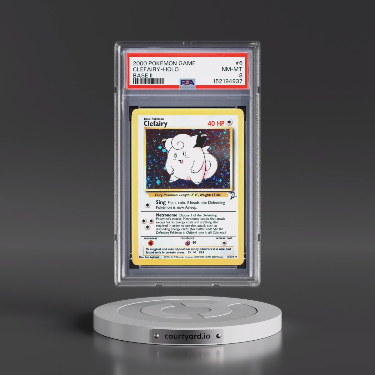 2000 Pokémon Game Base II #6 Clefairy - Holo (PSA 8 NM-MT)