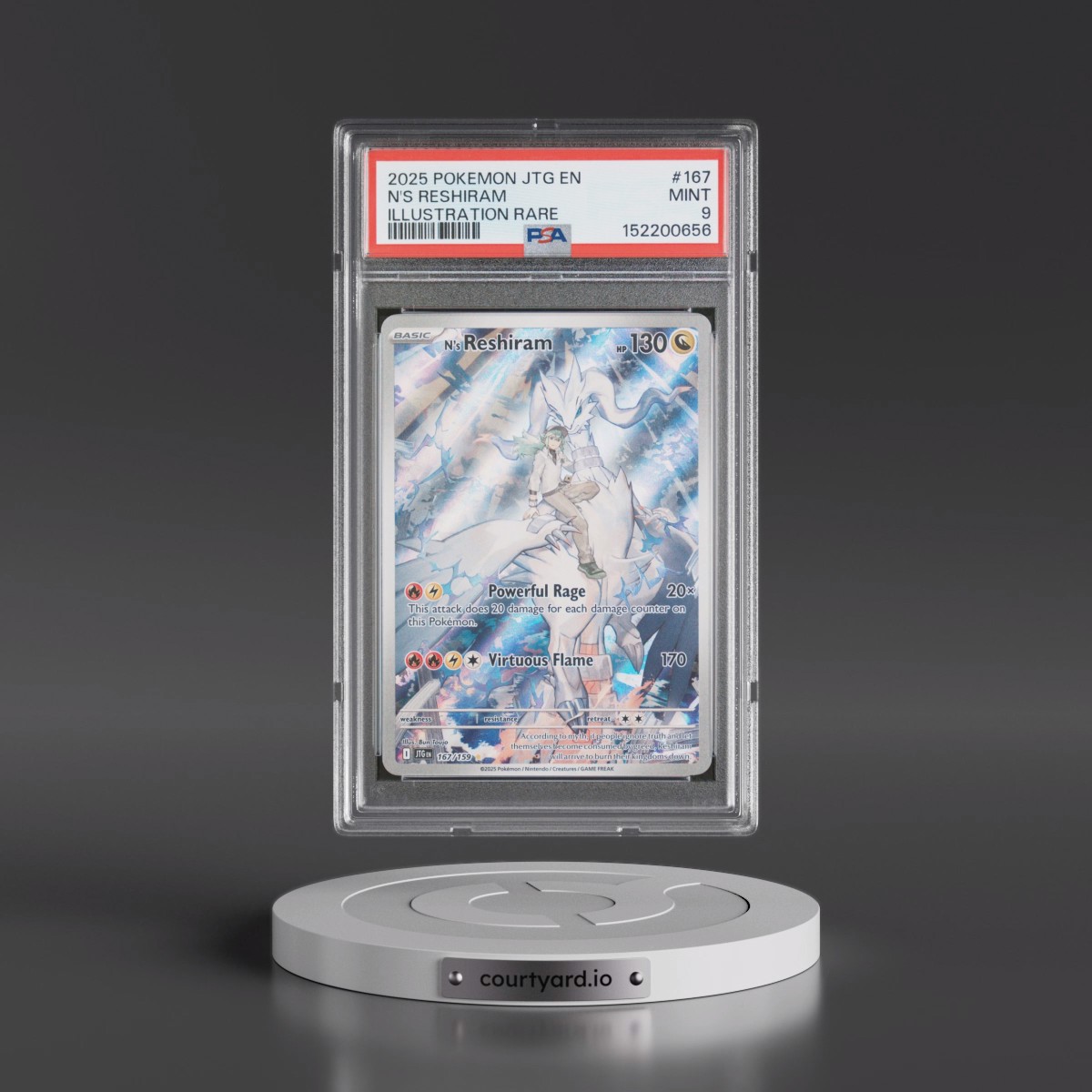 2025 Pokémon Jtg EN-Journey Together #167 N's Reshiram - Illustration Rare (PSA 9 MINT)