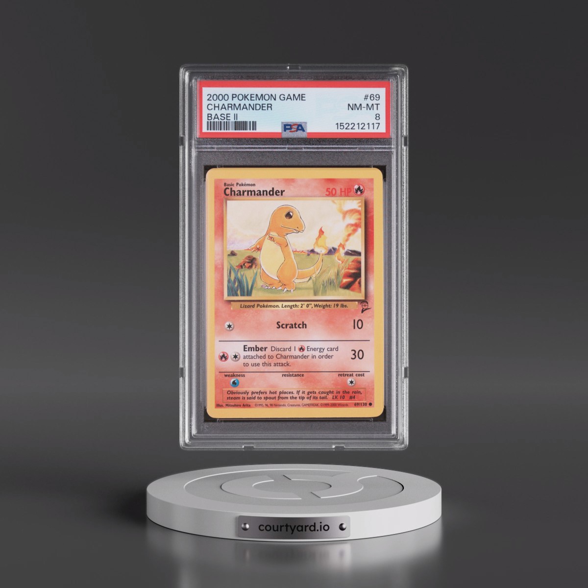 2000 Pokémon Game Base II #69 Charmander (PSA 8 NM-MT)