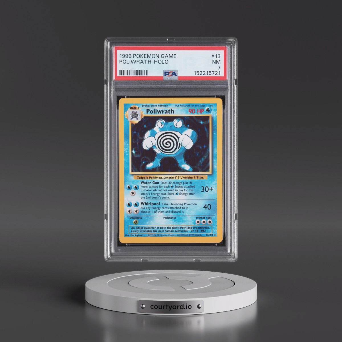 1999 Pokémon Game #13 Poliwrath - Holo (PSA 7 NM)