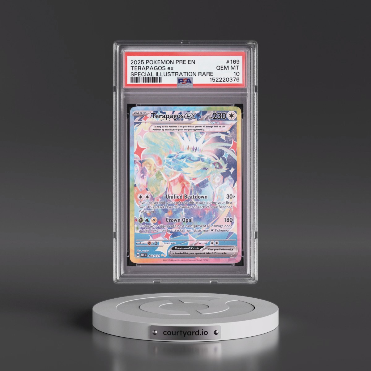 2025 Pokémon Pre EN-Prismatic Evolutions #169 Terapagos EX - Holo Special Illustration Rare (PSA 10 GEM MINT)