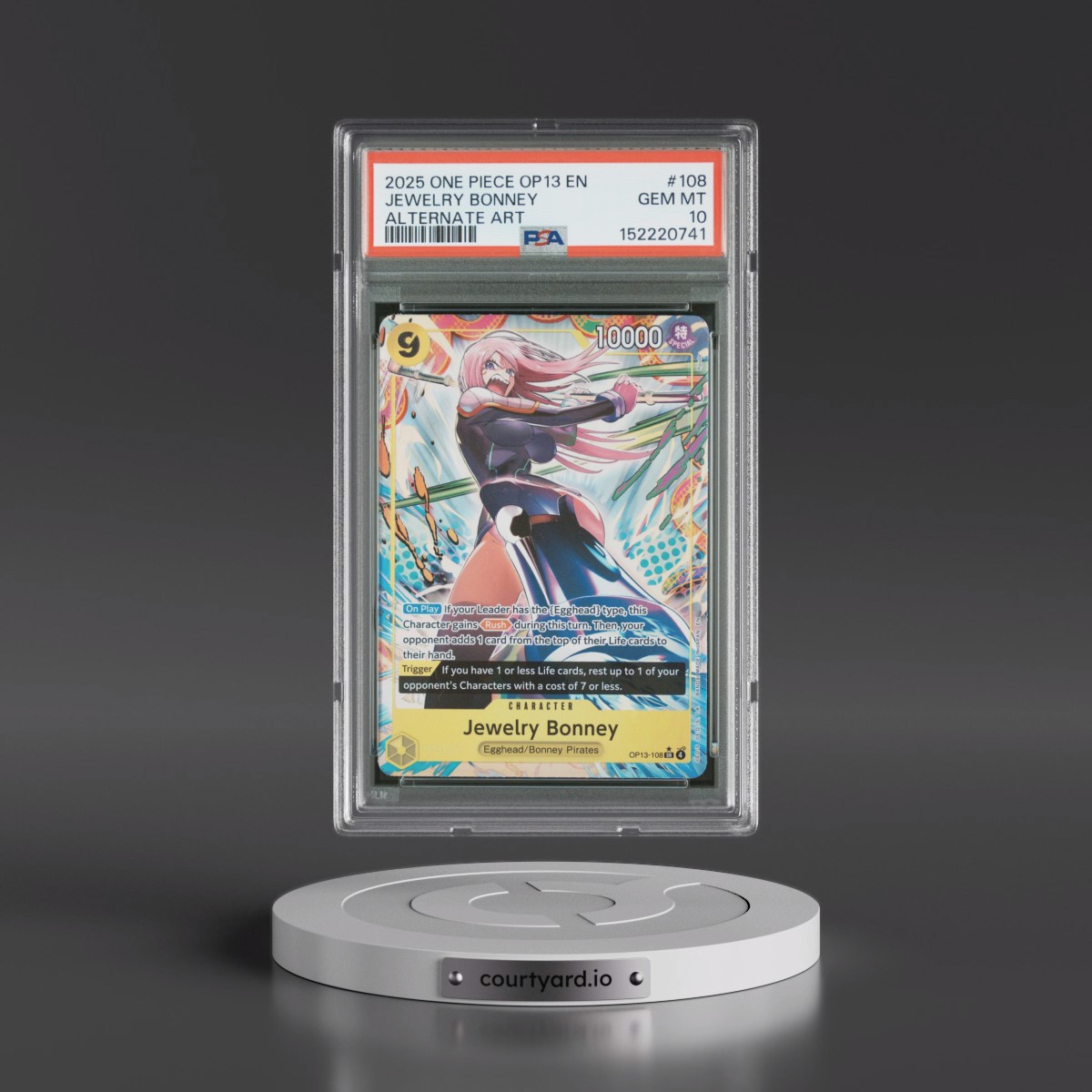 2025 One Piece OP13-Carrying on His Will #108 Jewelry Bonney - Alternate Art (PSA 10 GEM MINT)