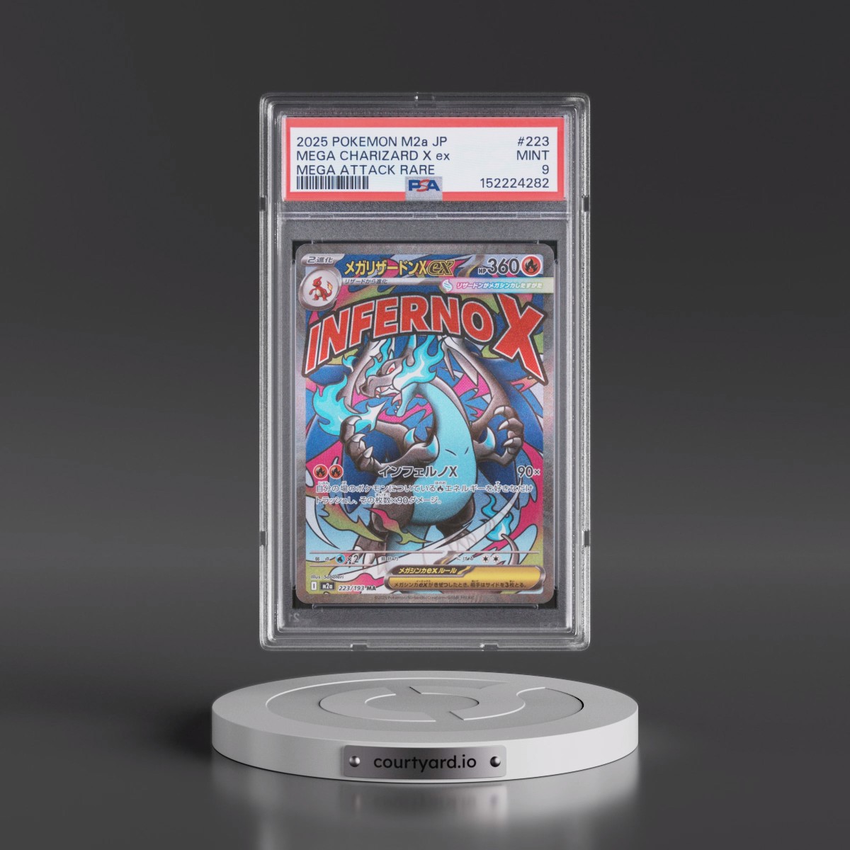 2025 Pokémon M2a-Mega Dream EX #223 Mega Charizard X EX - Holo Mega Attack Rare (PSA 9 MINT)