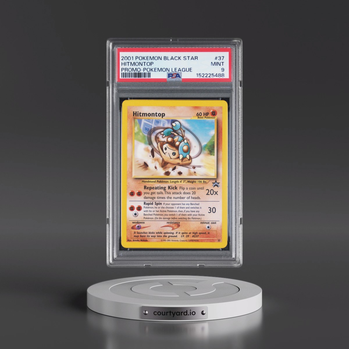 2001 Pokémon Promo Black Star #37 Hitmontop - Pokemon League (PSA 9 MINT)