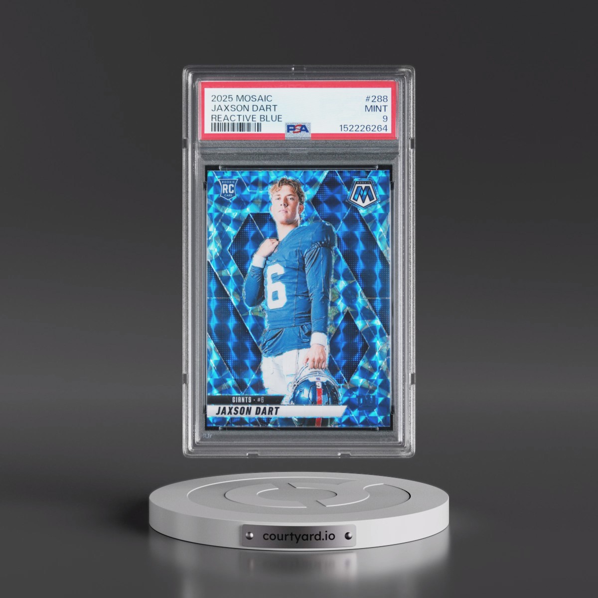 2025 Panini Mosaic #288 Jaxson Dart - Reactive Blue (PSA 9 MINT)