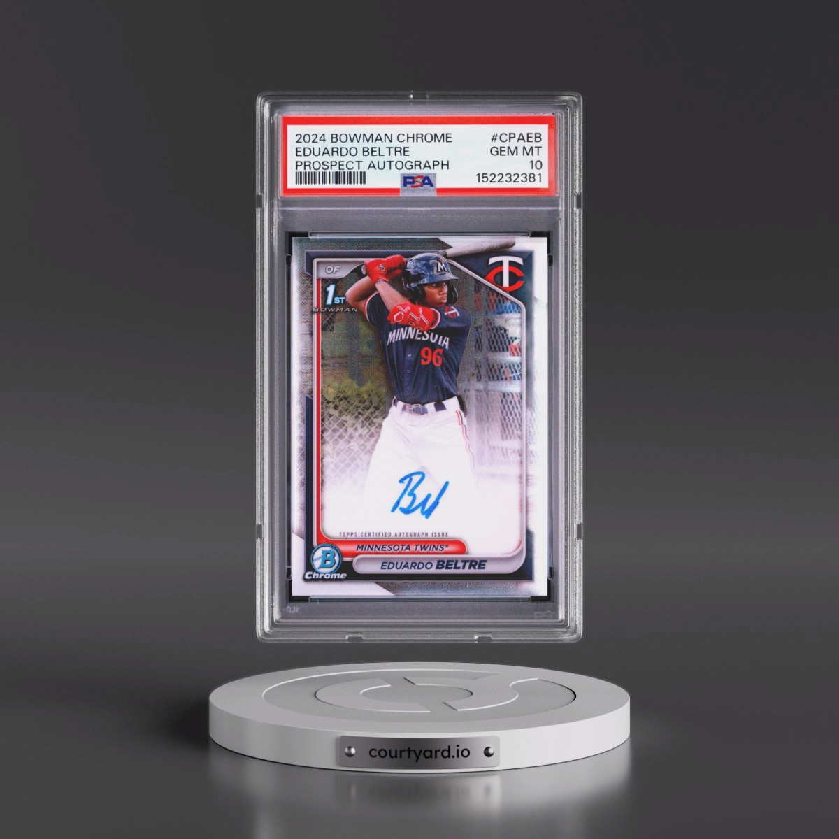2024 Bowman Chrome Prospect Autographs Eduardo Beltre #CPAEB PSA 10