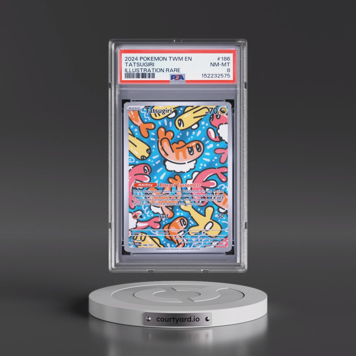 2024 Pokémon Twm EN-Twilight Masquerade #186 Tatsugiri - Illustration Rare (PSA 8 NM-MT)