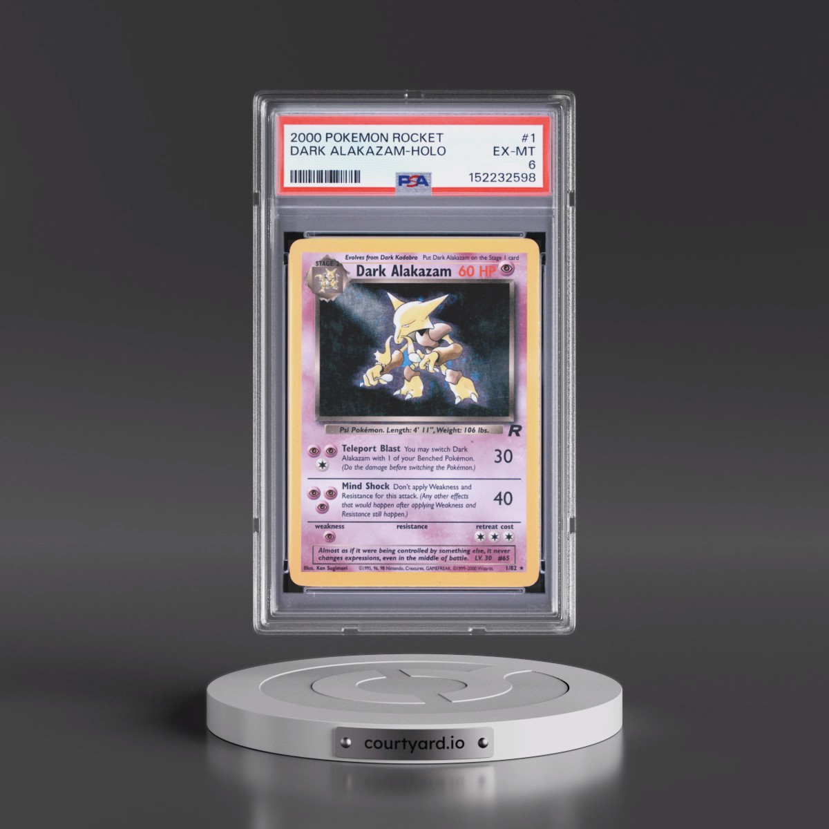 2000 Pokémon Rocket Dark Alakazam - Holo #1 PSA 6