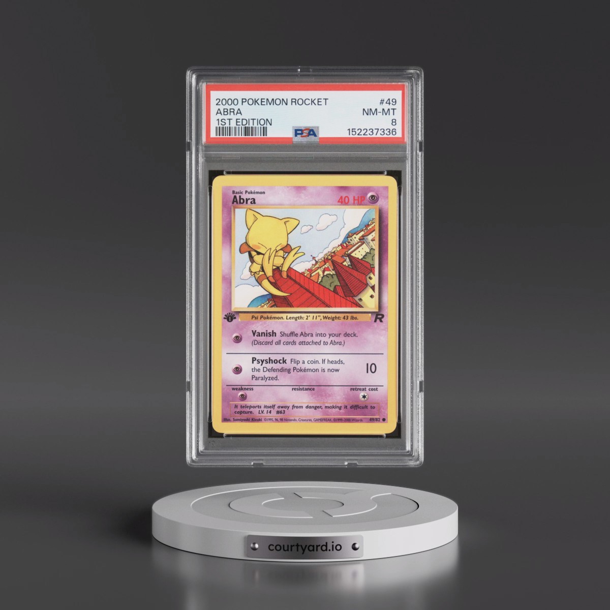 2000 Pokémon Rocket #49 Abra - 1st Edition (PSA 8 NM-MT)