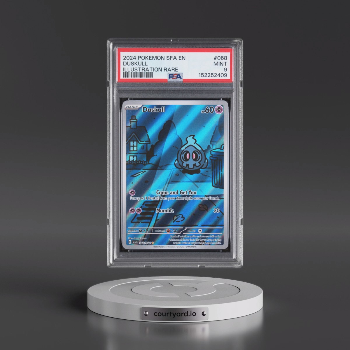 2024 Pokémon Sfa EN-Shrouded Fable #068 Duskull - Illustration Rare (PSA 9 MINT)