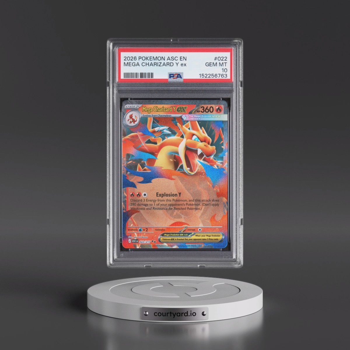 2026 Pokémon Asc EN-Ascended Heroes #022 Mega Charizard Y EX - Holo (PSA 10 GEM MINT)