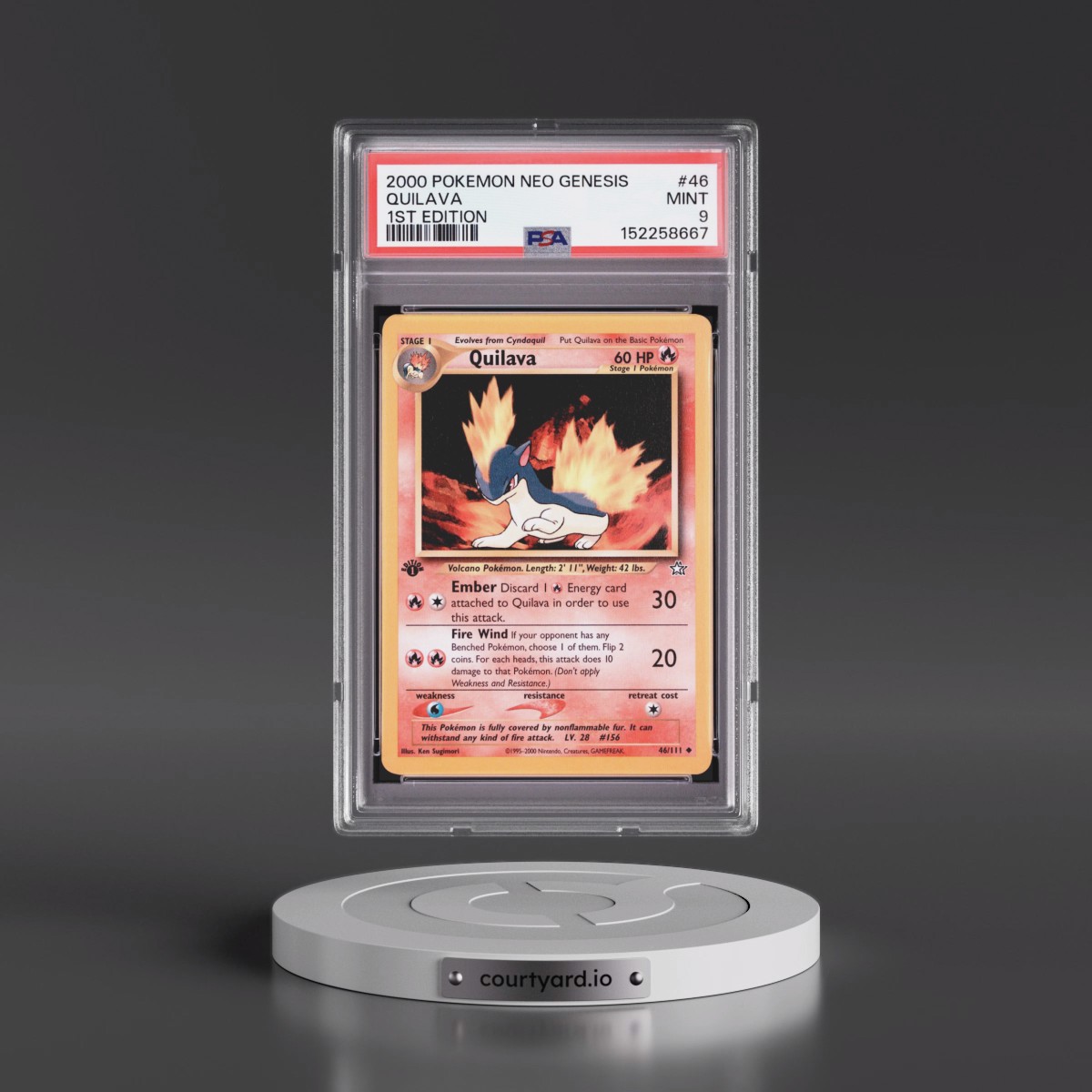 2000 Pokémon Neo Genesis #46 Quilava - 1st Edition (PSA 9 MINT)