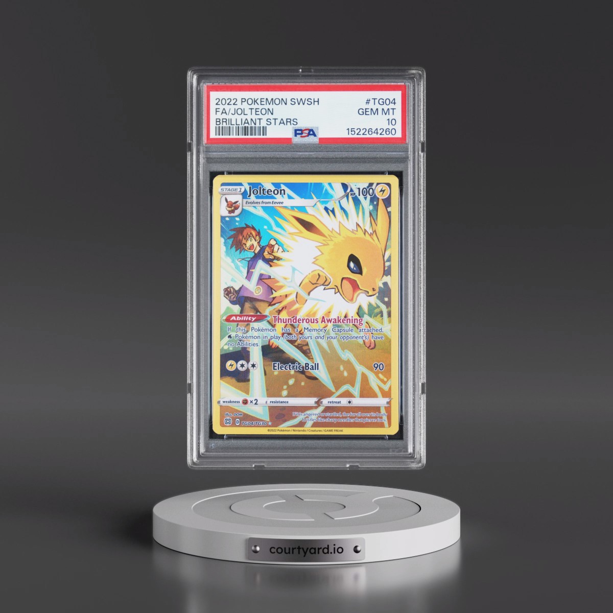2022 Pokémon Sword & Shield Brilliant Stars #TG04 Jolteon - Full Art (PSA 10 GEM MINT)
