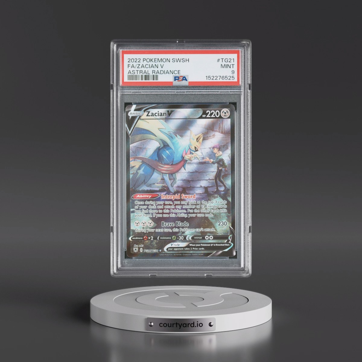 2022 Pokémon Sword & Shield Astral Radiance #TG21 Zacian V - Holo Full Art (PSA 9 MINT)