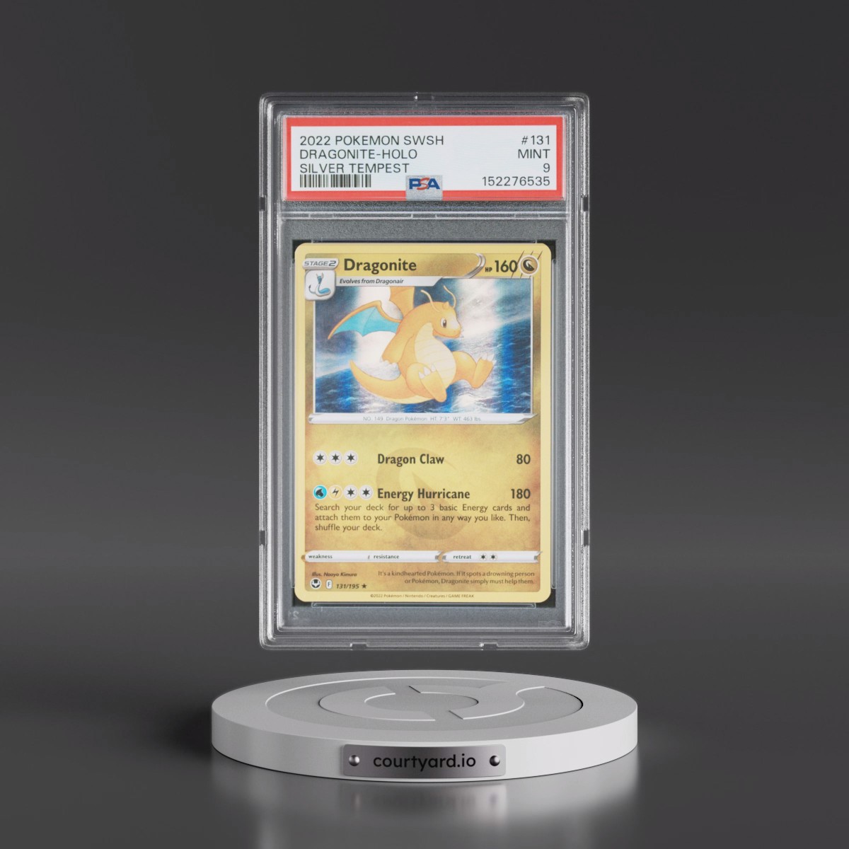 2022 Pokémon Sword & Shield Silver Tempest #131 Dragonite - Holo (PSA 9 MINT)