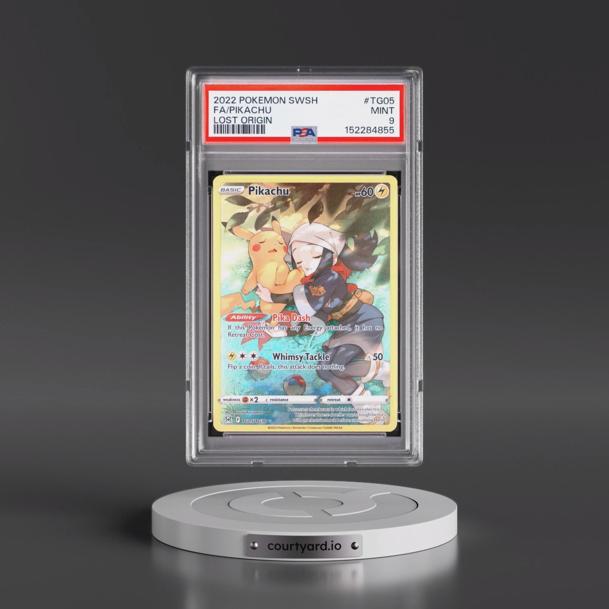 2022 Pokémon Sword & Shield Lost Origin #TG05 Pikachu - Full Art (PSA 9 MINT)
