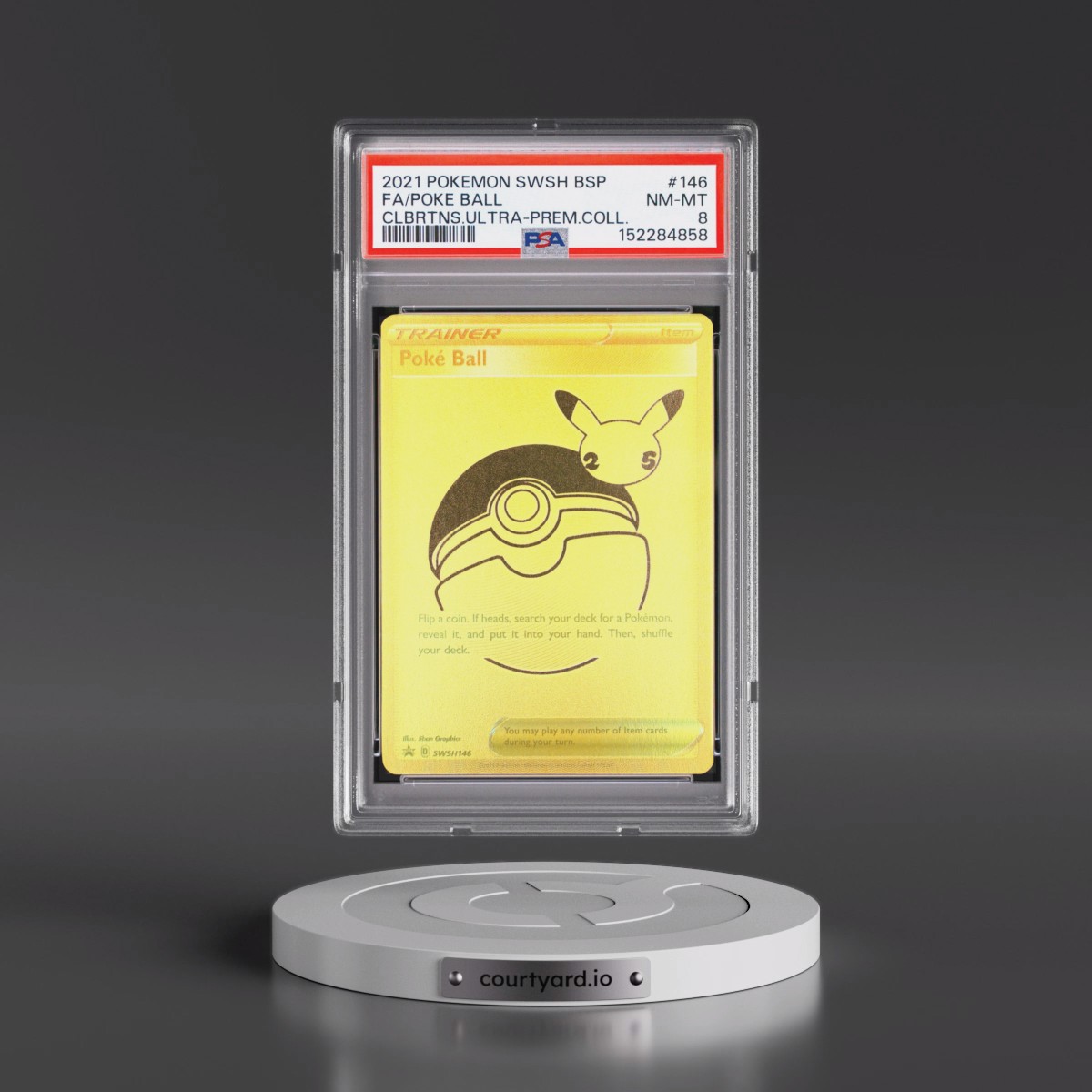 2021 Pokémon Swsh Black Star Promo #146 Poke Ball - Full Art Celebrations Ultra-Premium Collection (PSA 8 NM-MT)