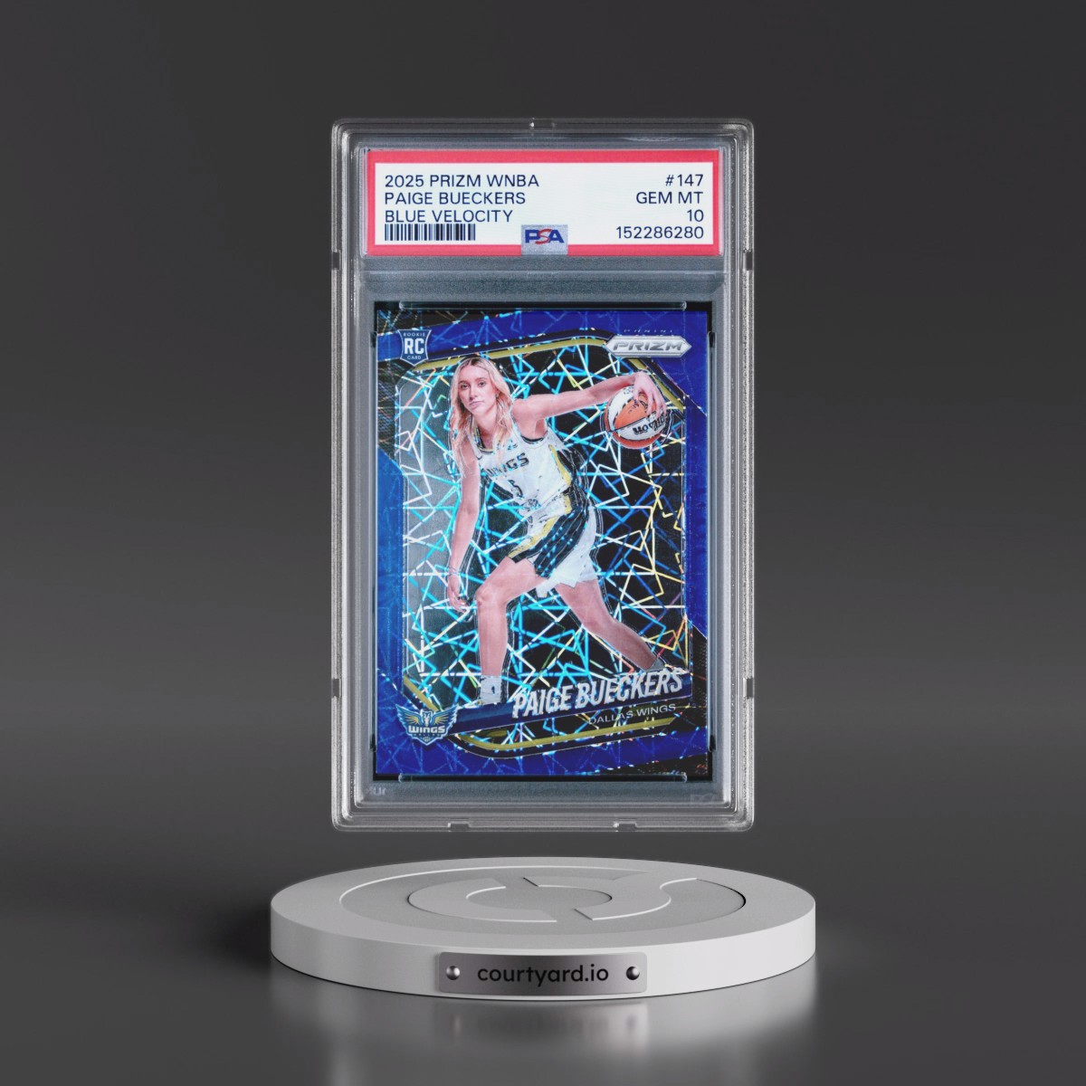 2025 Panini Prizm WNBA Paige Bueckers - Blue Velocity #147 PSA 10