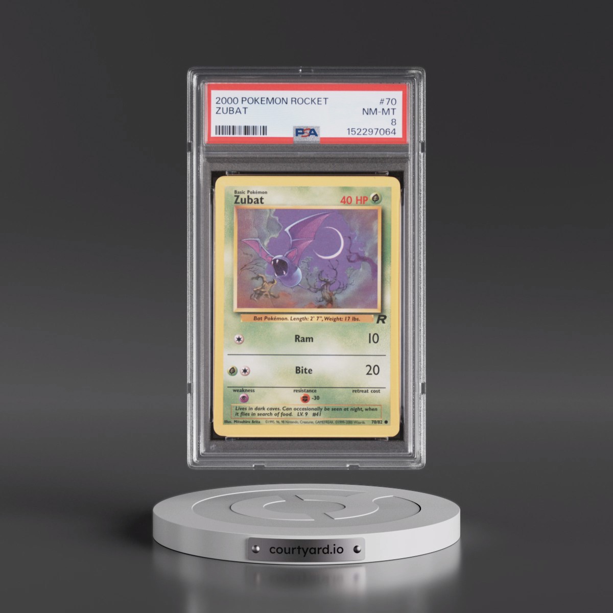 2000 Pokémon Rocket #70 Zubat (PSA 8 NM-MT)