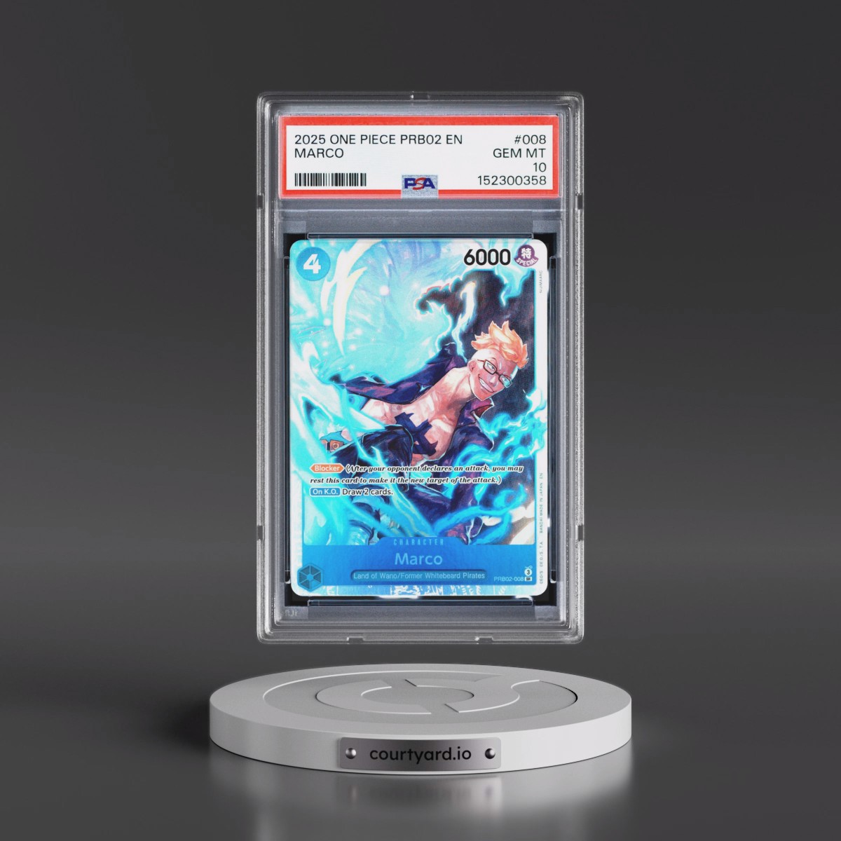 2025 One Piece PRB02-Premium Booster -One Piece Card the Best- Vol.2 #008 Marco (PSA 10 GEM MINT)