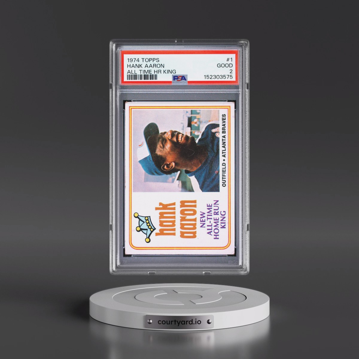 1974 Topps #1 Hank Aaron - All Time HR King (PSA 2 GOOD)