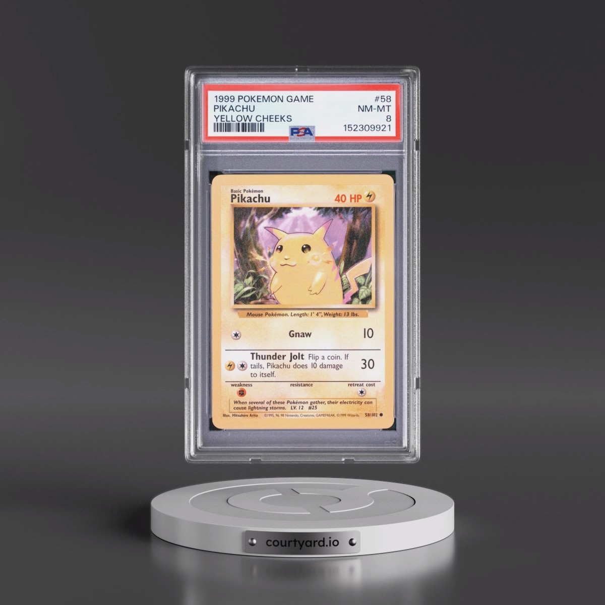 1999 Pokémon Game #58 Pikachu - Yellow Cheeks (PSA 8 NM-MT)