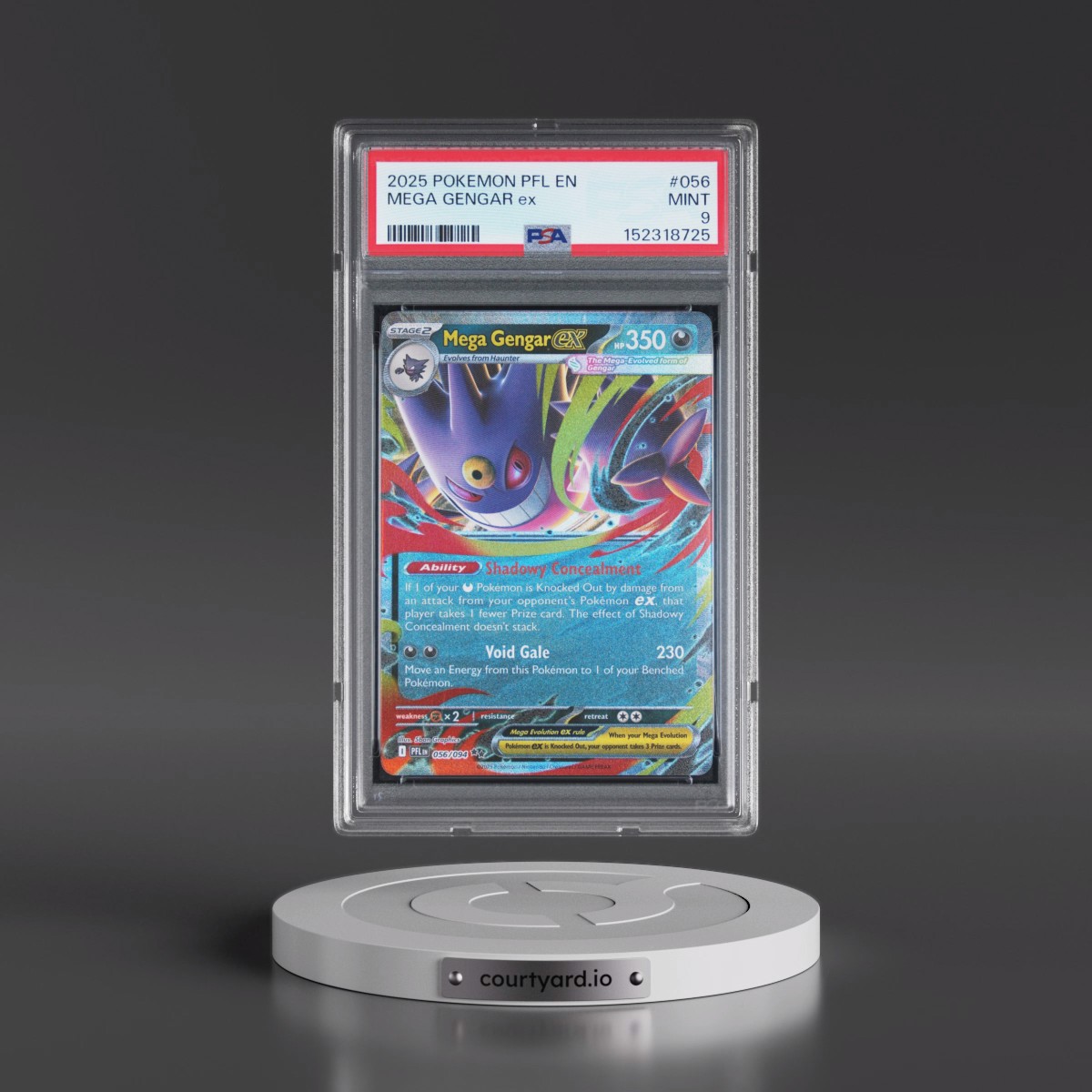2025 Pokémon Pfl EN-Phantasmal Flames #056 Mega Gengar EX - Holo (PSA 9 MINT)
