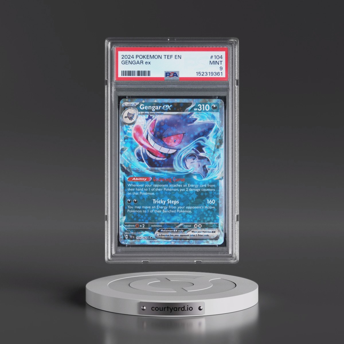 2024 Pokémon Tef EN-Temporal Forces #104 Gengar EX - Holo (PSA 9 MINT)